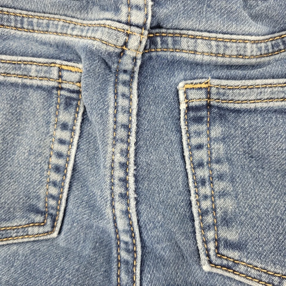 Gap Denim Jeans My 1st Easy Slim Stretch Elastic Waistband Distressed Sz 6-12mo
